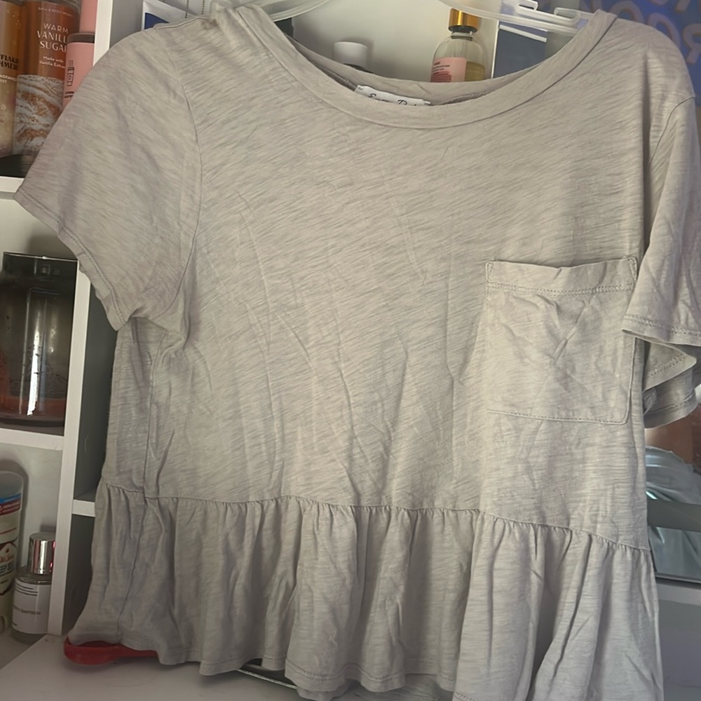 flowy emory park cropped shirt